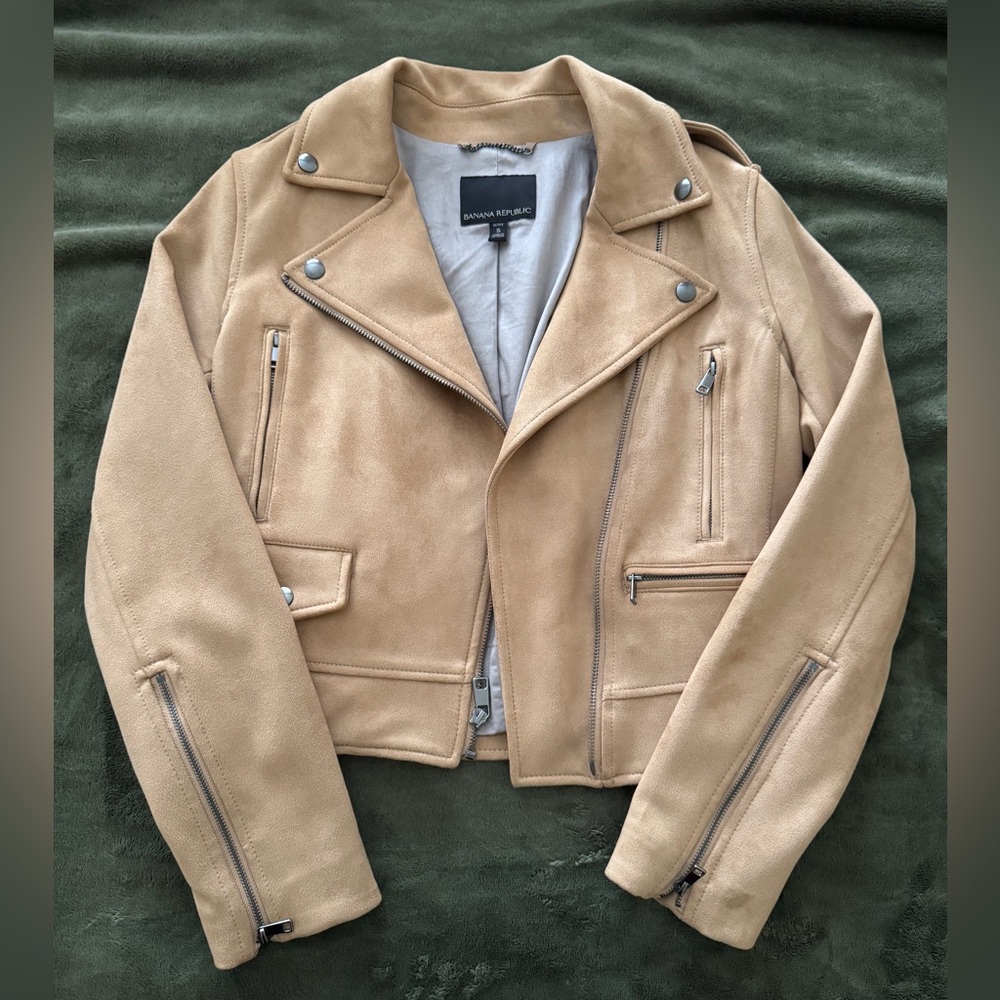 Banana Republic Suede Jacket, Tan, Women’s size petite small